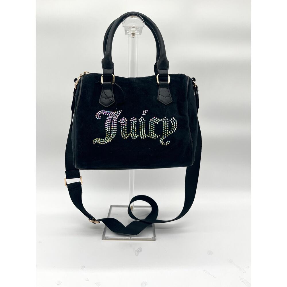 JUICY Y2K Vintage Suede Rhinestone Barrel Bag